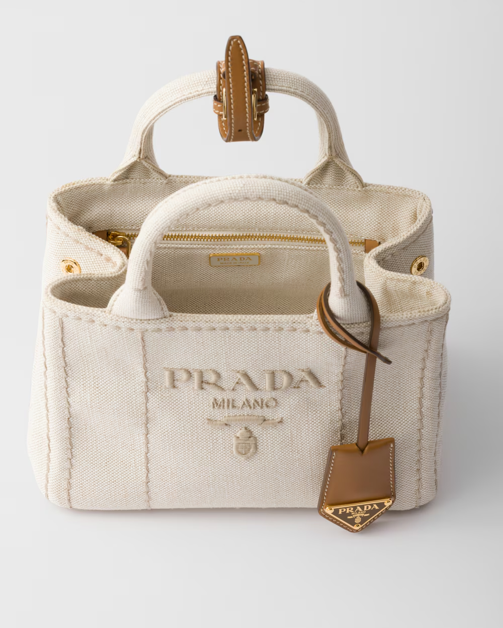 Prada Canvas Shopping Bag – Stylish & Perfect for Carrying Lots of Items – Unisex