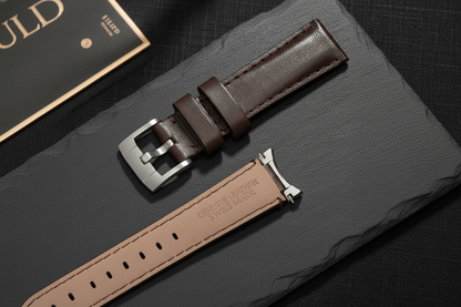 Lederarmband mit Stahlendstück für Rolex Explorer II mit Dornschließe