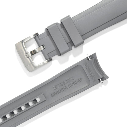 Kautschukarmband mit gebogenem Ende für Rolex Oyster Perpetual 39mm mit Dornschließe