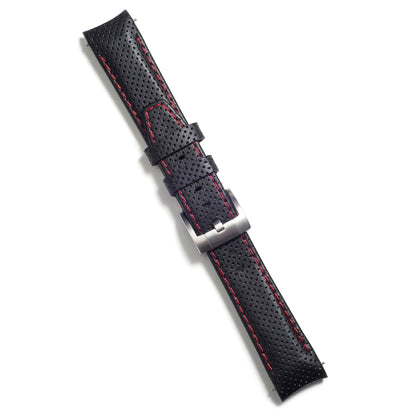 Gewölbtes Rennsport-Lederarmband für Rolex Keramik Daytona mit Dornschließe