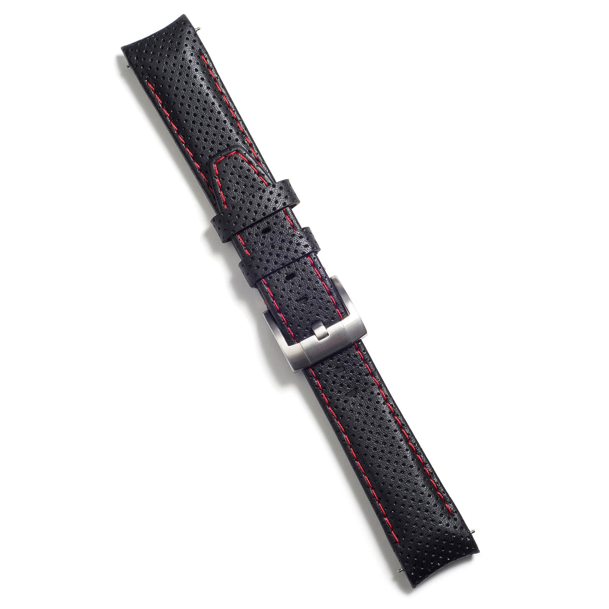 Gebogenes Rennlederarmband für Rolex Yacht-Master mit Dornschließe