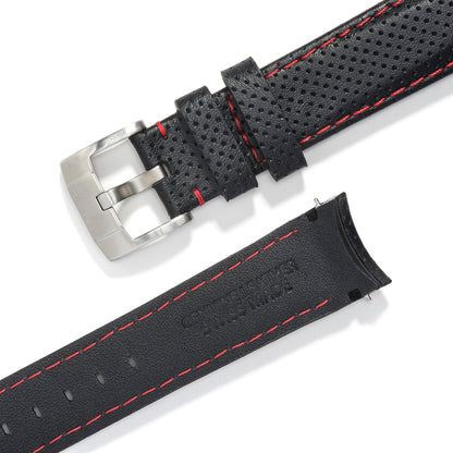 Gebogenes Rennlederarmband für Rolex Submariner mit Dornschließe