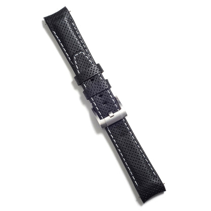 Gewölbtes Rennsport-Lederarmband für Rolex Keramik Daytona mit Dornschließe