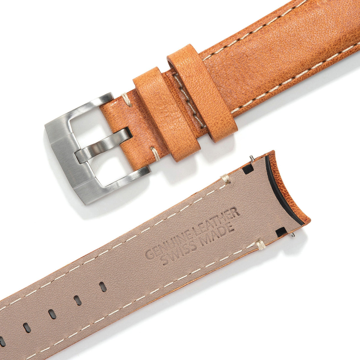 Lederarmband mit gebogenem Ende für Rolex Submariner mit Dornschließe