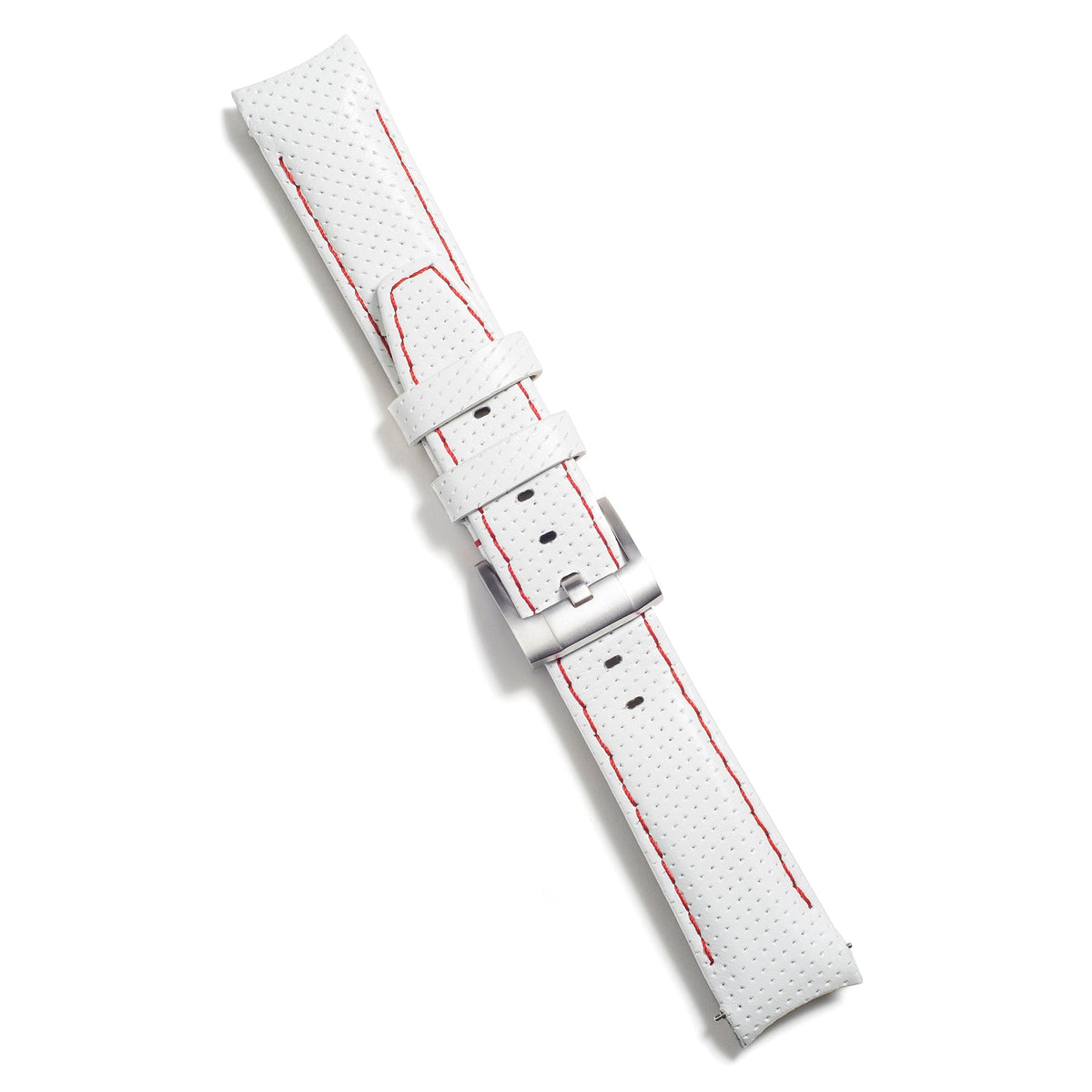 Gebogenes Rennlederarmband für Rolex Oyster Perpetual 39mm mit Dornschließe