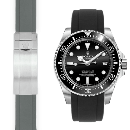 Gebogenes Kautschukarmband für Rolex Sea-Dweller 4000 Faltschließe