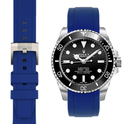 Kautschukarmband mit gebogenem Ende und Dornschließe für Rolex Sub Ceramic No-Date