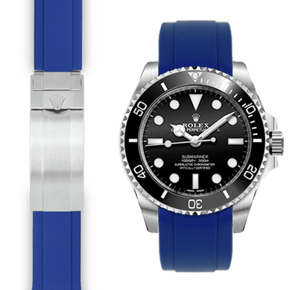 Kautschukarmband mit gebogenem Ende für Rolex Sub Ceramic No-Date Faltschließe
