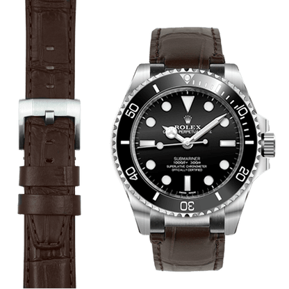 Stahl-Endstück-Lederarmband-System für die Rolex Sub Ceramic No-Date
