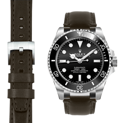Stahl-Endstück-Lederarmband-System für die Rolex Sub Ceramic No-Date