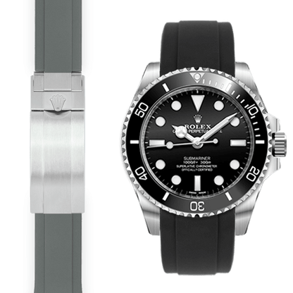 Kautschukarmband mit gebogenem Ende für Rolex Sub Ceramic No-Date Faltschließe