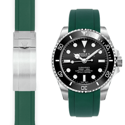 Kautschukarmband mit gebogenem Ende für Rolex Sub Ceramic No-Date Faltschließe
