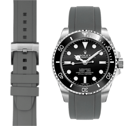 Kautschukarmband mit gebogenem Ende und Dornschließe für Rolex Sub Ceramic No-Date