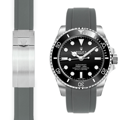Kautschukarmband mit gebogenem Ende für Rolex Sub Ceramic No-Date Faltschließe