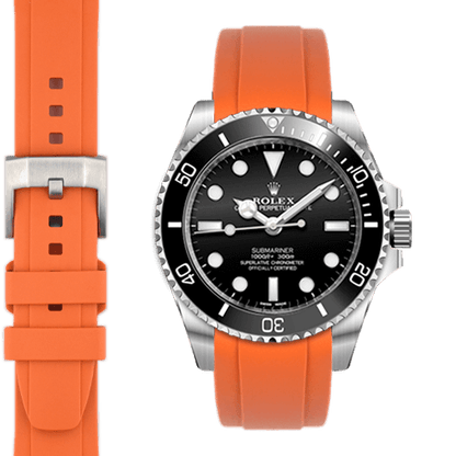 Kautschukarmband mit gebogenem Ende und Dornschließe für Rolex Sub Ceramic No-Date