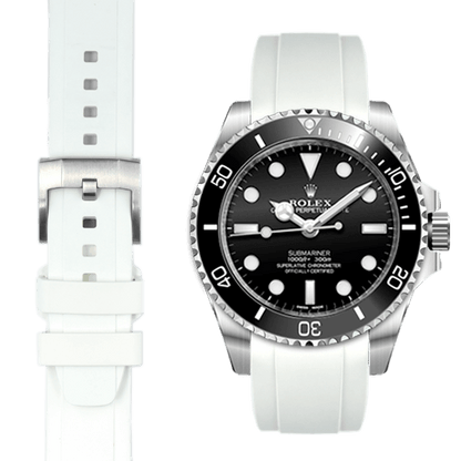 Kautschukarmband mit gebogenem Ende und Dornschließe für Rolex Sub Ceramic No-Date
