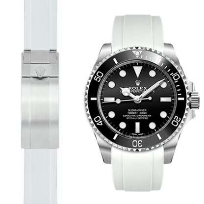 Kautschukarmband mit gebogenem Ende für Rolex Sub Ceramic No-Date Faltschließe
