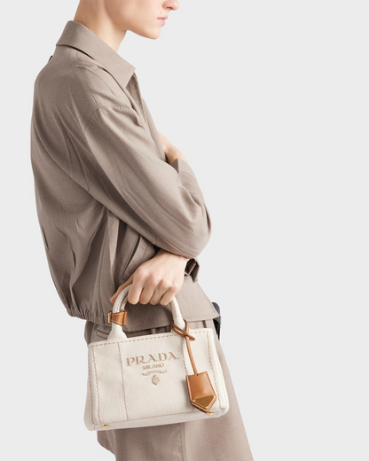 Prada Canvas Shopping Bag – Stylish & Perfect for Carrying Lots of Items – Unisex