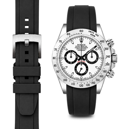 Gebogenes Kautschukarmband für Rolex Daytona mit Dornschließe