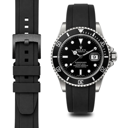 Gebogenes Kautschukarmband für Rolex Submariner mit Dornschließe