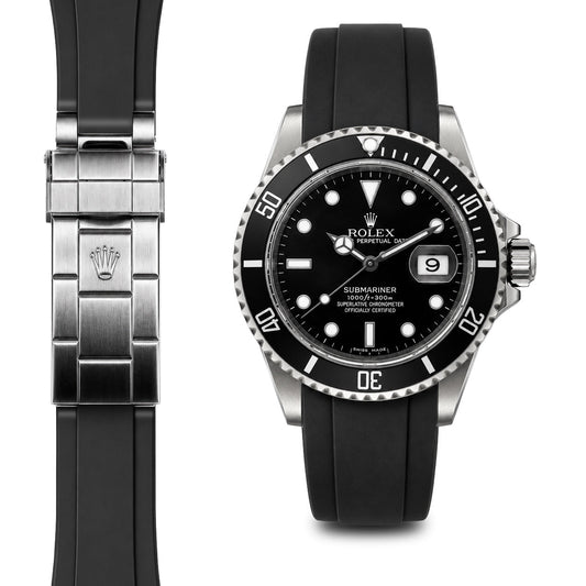 Gebogenes Kautschukarmband für Rolex Submariner Faltschließe