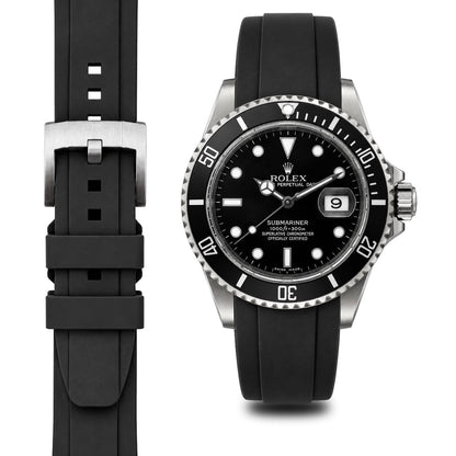 Gebogenes Kautschukarmband für Rolex Submariner mit Dornschließe