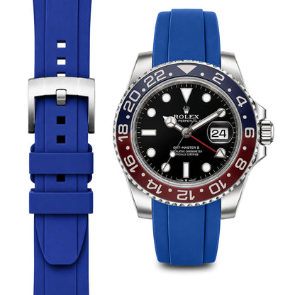 Gebogenes Kautschukarmband für Rolex GMT Ceramic Jubilee mit Dornschließe