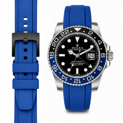 Gewölbtes Kautschukarmband für Rolex GMT Master II Keramik mit Dornschließe