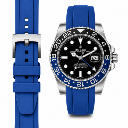 Gewölbtes Kautschukarmband für Rolex GMT Master II Keramik mit Dornschließe