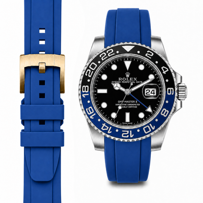 Gewölbtes Kautschukarmband für Rolex GMT Master II Keramik mit Dornschließe