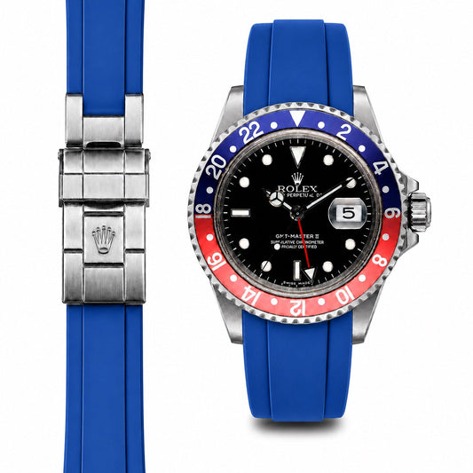 Gebogenes Kautschukarmband für Rolex GMT Master I & II Faltschließe