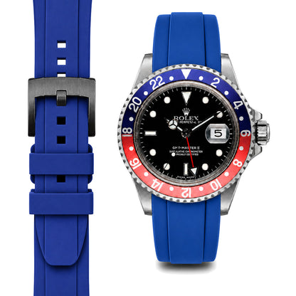Gewölbtes Kautschukarmband für Rolex GMT Master I & II Dornschließe