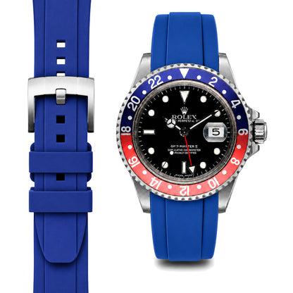 Gewölbtes Kautschukarmband für Rolex GMT Master I & II Dornschließe