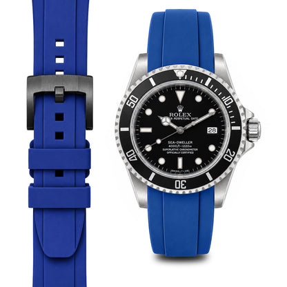 Gebogenes Kautschukarmband für Rolex Sea-Dweller mit Dornschließe