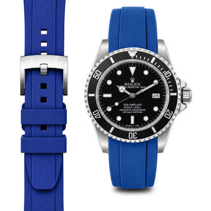 Gebogenes Kautschukarmband für Rolex Sea-Dweller mit Dornschließe