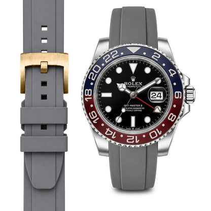 Gebogenes Kautschukarmband für Rolex GMT Ceramic Jubilee mit Dornschließe