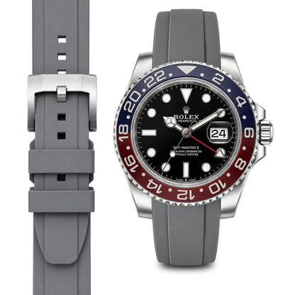 Gebogenes Kautschukarmband für Rolex GMT Ceramic Jubilee mit Dornschließe