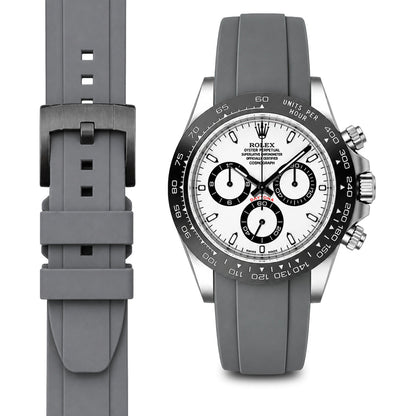 Gebogenes Kautschukarmband für Rolex Ceramic Daytona mit Dornschließe