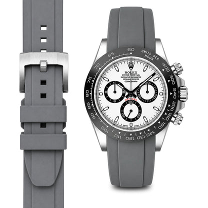 Gebogenes Kautschukarmband für Rolex Ceramic Daytona mit Dornschließe