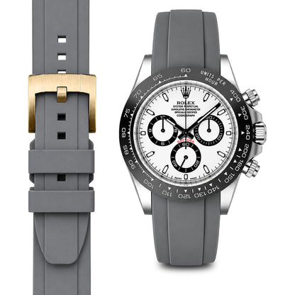 Gebogenes Kautschukarmband für Rolex Ceramic Daytona mit Dornschließe