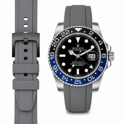 Gewölbtes Kautschukarmband für Rolex GMT Master II Keramik mit Dornschließe