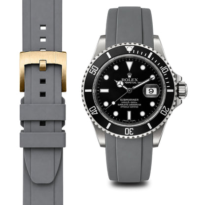 Gebogenes Kautschukarmband für Rolex Submariner mit Dornschließe