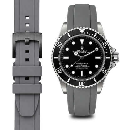 Gebogenes Kautschukarmband für Rolex Submariner No-Date mit Dornschließe