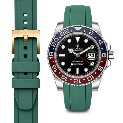 Gebogenes Kautschukarmband für Rolex GMT Ceramic Jubilee mit Dornschließe