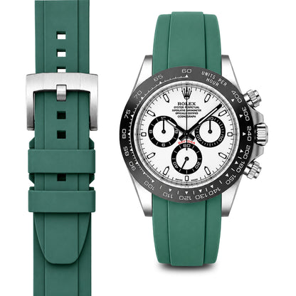 Gebogenes Kautschukarmband für Rolex Ceramic Daytona mit Dornschließe