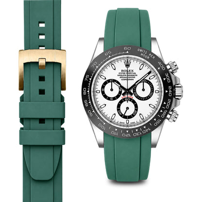 Gebogenes Kautschukarmband für Rolex Ceramic Daytona mit Dornschließe