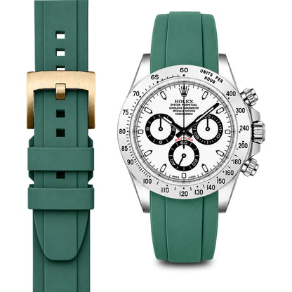 Gebogenes Kautschukarmband für Rolex Daytona mit Dornschließe