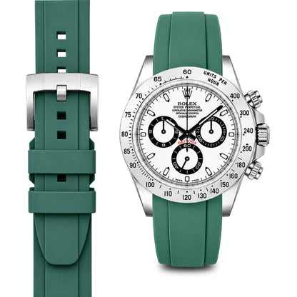 Gebogenes Kautschukarmband für Rolex Daytona mit Dornschließe