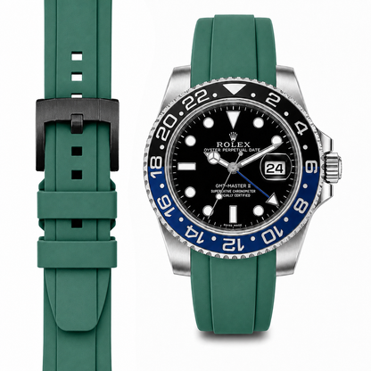 Gewölbtes Kautschukarmband für Rolex GMT Master II Keramik mit Dornschließe