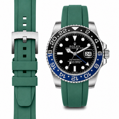 Gewölbtes Kautschukarmband für Rolex GMT Master II Keramik mit Dornschließe
